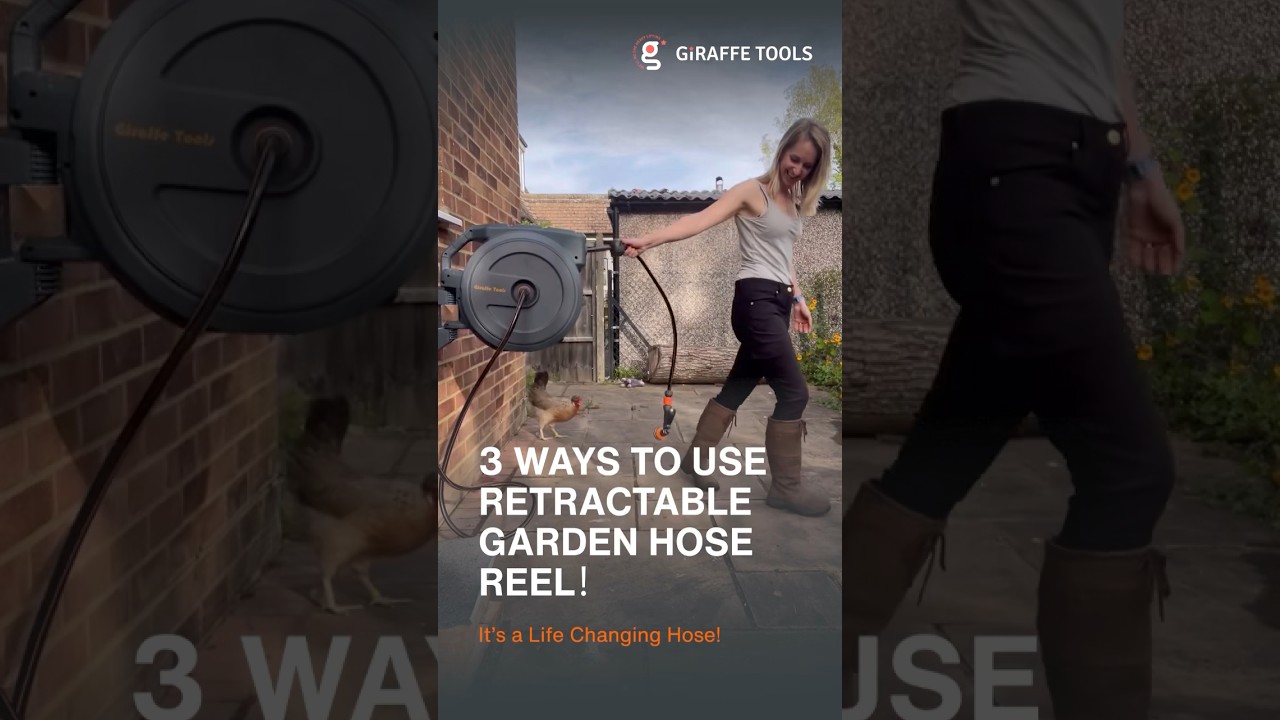 Three ways to use retractable garden hose reel! 