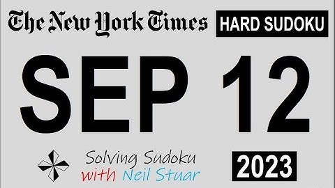 NYT HARD SUDOKU Sep 12, 2023