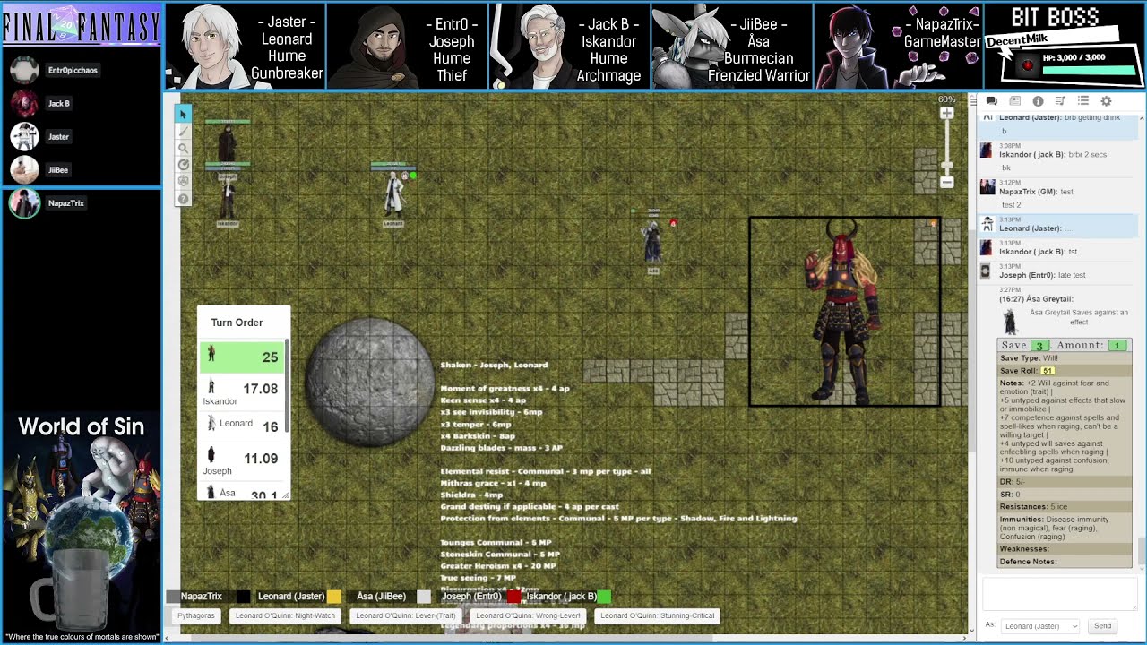 World of Sin (Pathfinder / FFD20) | Session 19 - Defeat of Wrath & Akidía
