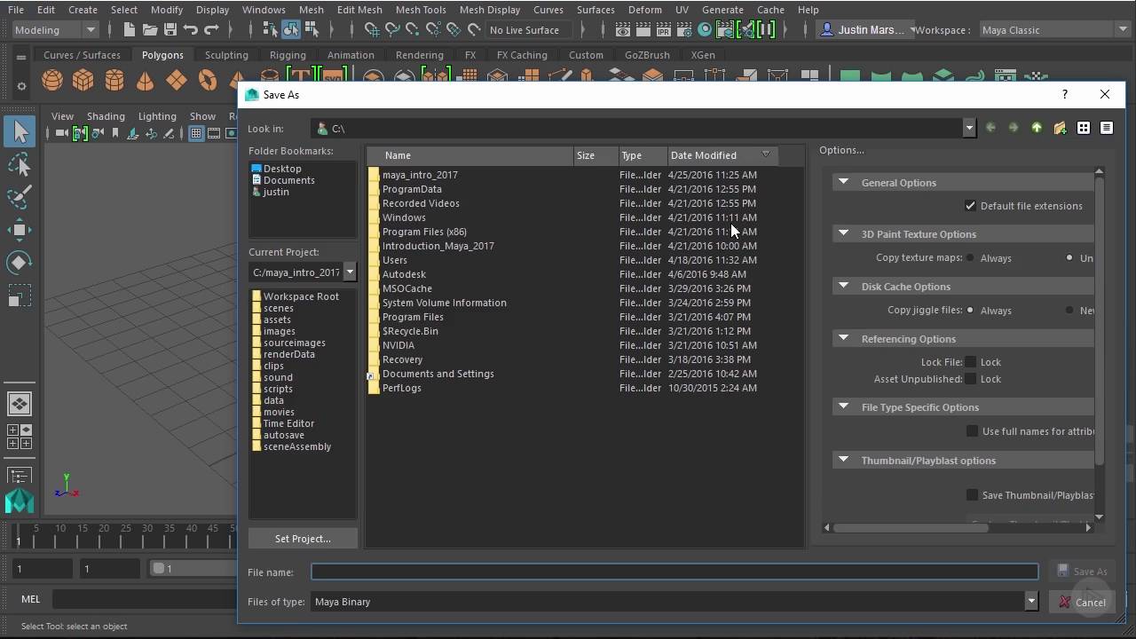 games people play Creating a Maya Project