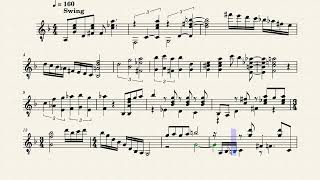 Joe Pass - How High the Moon  (Jazz Standard) Guitar transcription (sheet music, Noten, partition)