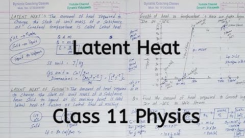 Latent Heat | Chapter 10 | Thermal Properties of matter | Class 11 Physics