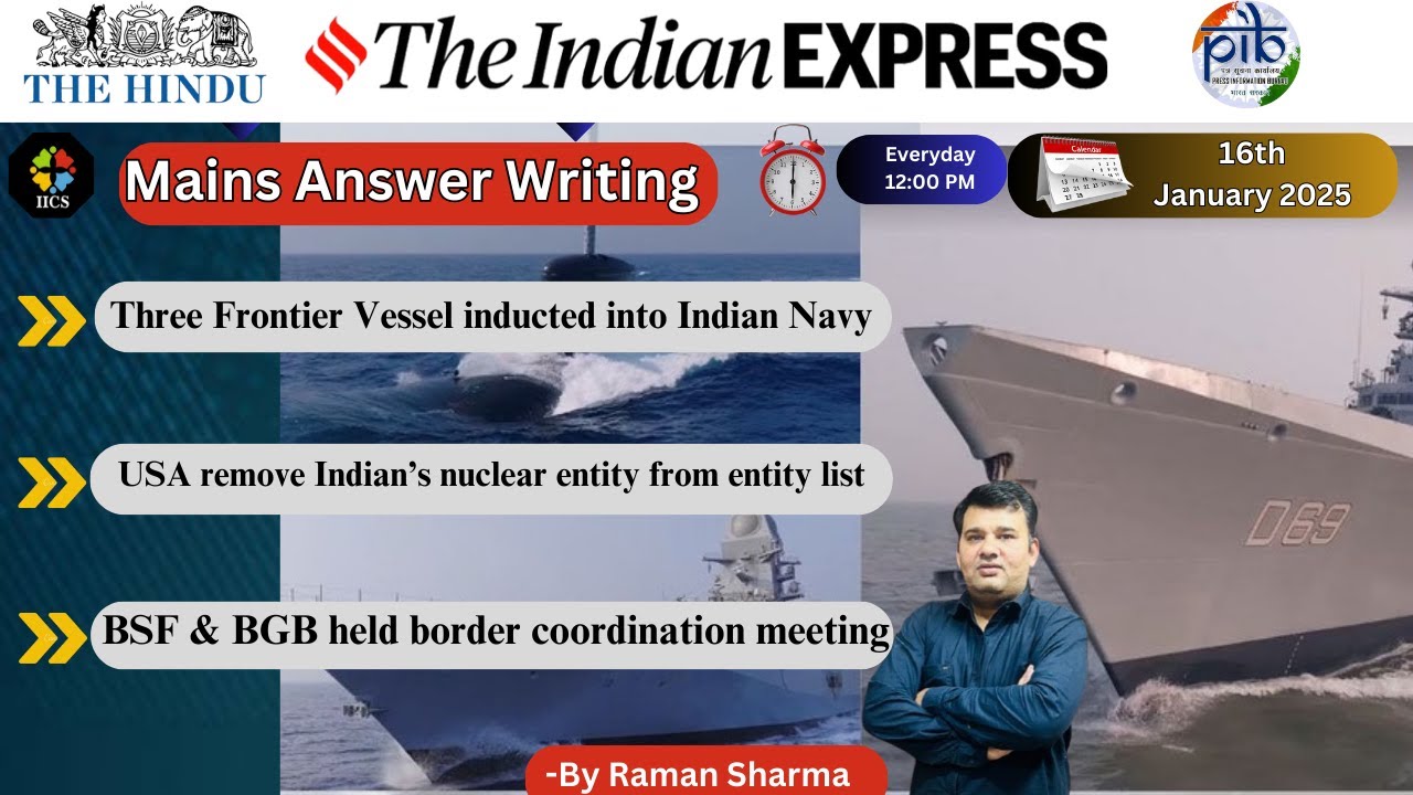 16th January 2025 Current Affair | The Hindu | Indian Express | PIB ...