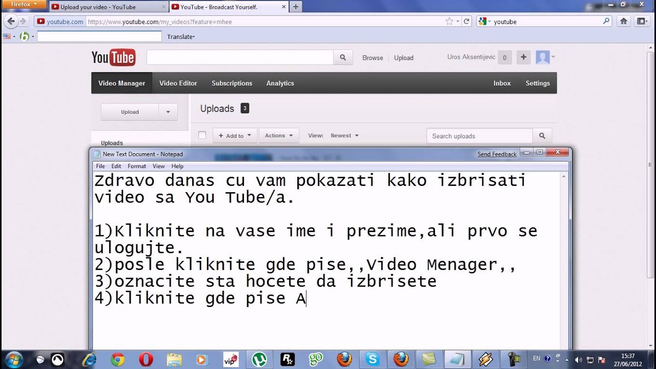 Kako izbrisati svoj video snimak sa youtube-a - YouTube