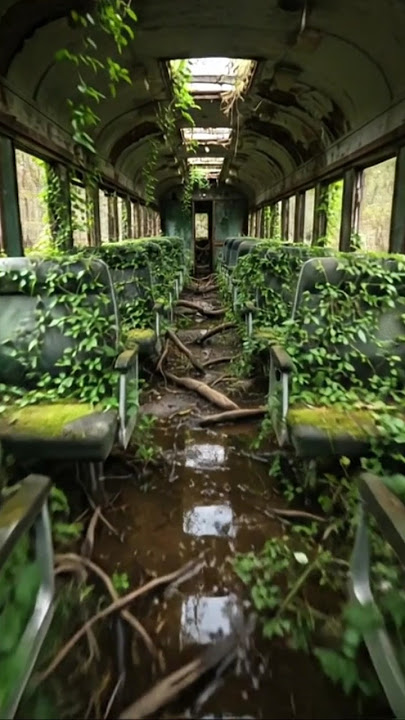 Nature Reclaims - Swamp Devours Ghost Train 🚂 01 #shortsfeed #aianimation #shortvideo #viral