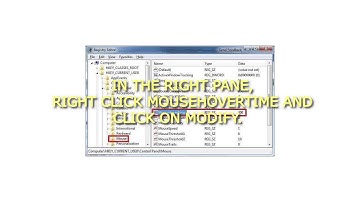 How to Change Mouse Hover Time before Pop up Displays in Windows 7 and Windows 8
