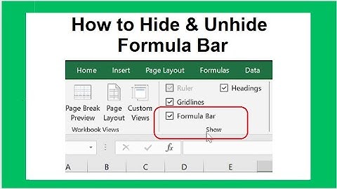 How to Hide & Unhide Formula Bar