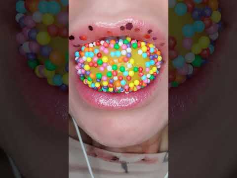 ASMR Satisfying Eating Sports Gummy Balls 🏐 #gummy #asmrsounds #satisfyingvideos