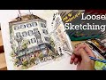 Sketching a street scene in zurich with ink and watercolor balance is the key