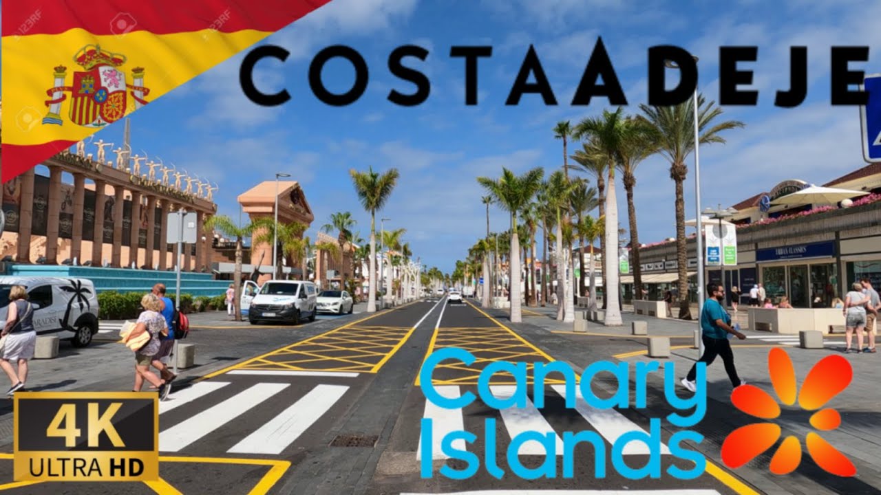 ДВИЖЕНИЕ ПО КОСТА-АДЕХЕ, провинция Санта-Крус-де-Тенерифе, КАНАРСКИЕ ОСТРОВА, ИСПАНИЯ I 4K 60fps