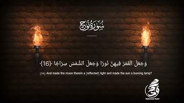 أَلَمْ تَرَوْا كَيْفَ خَلَقَ اللَّهُ سَبْعَ سَمَاوَاتٍ طِبَاقًا ﴿15﴾ سوره نوح من 15ل 16