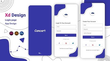 Adobe Xd App Design - How to Create app Login page design in Adobe Xd(2022)