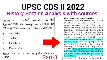 UPSC CDS II 2022 || History Section Analysis || Part-3 || #facetsofupsc