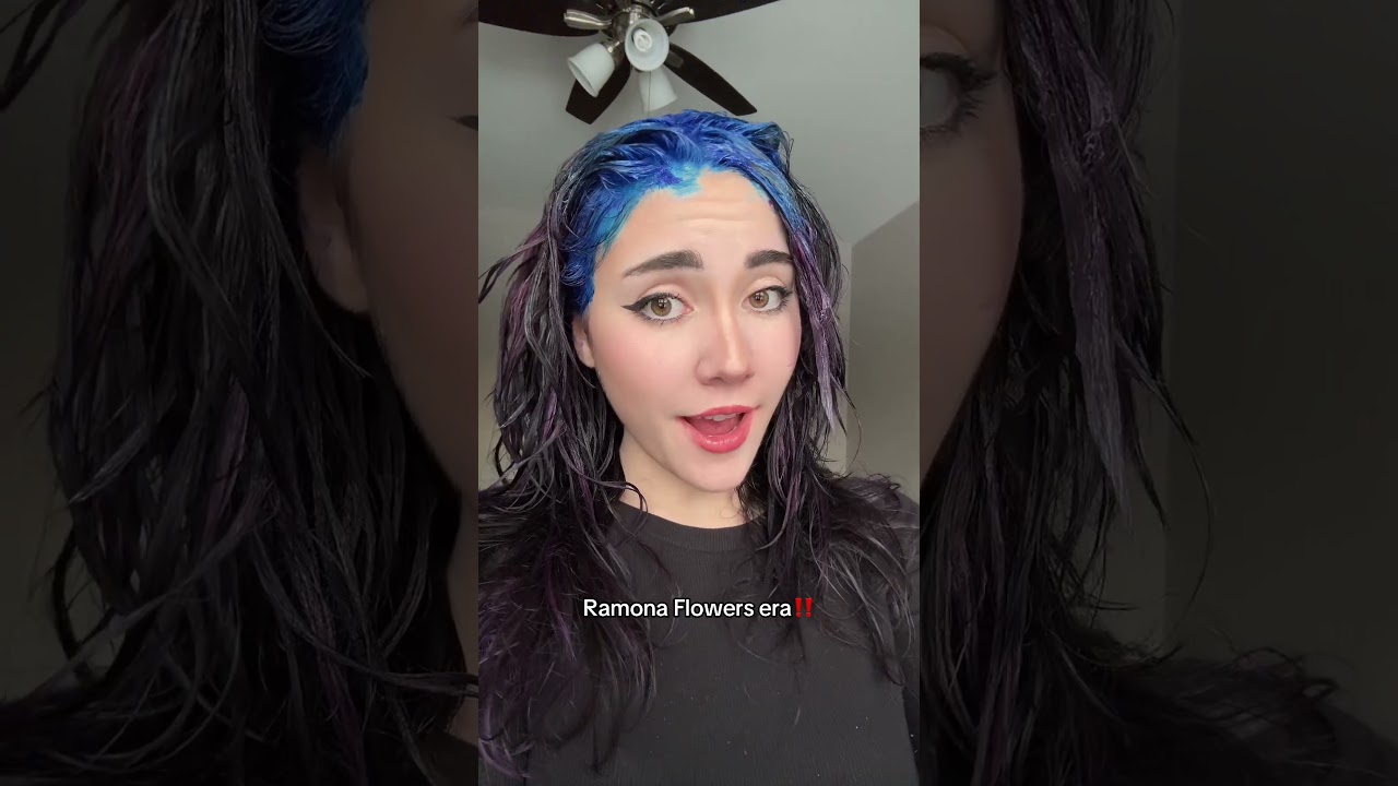 In my Ramona Flowers Era💙 #ramonaflowers #scottpilgrimvstheworld #hairdye #hairtransformation