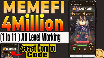 Memefi Secret Reward Combo ( Level 1-7 ) | Memefi Coin Secret Code | Memefi Today 4M Coin Combo Code