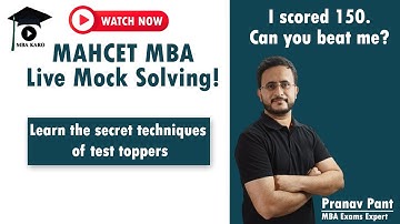 MAHCET Live Mock Solving by Pranav Pant | Attempt Strategy to maximize score | MBA Karo | Test Funda
