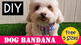 Easy DIY Dog Bandana (Over the Collar) for beginner Free standard 5 sizes | Rainbowww DIY