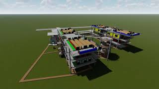 Shipping container school construction animation