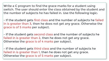 C Program To Find Grace Marks of Student Using Switch Case