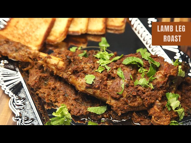 Roast Leg of Lamb (Garlic Herb Oil Marinade) Bone-In - Veena Azmanov