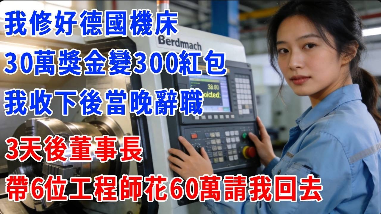 我修好德國機床，30萬獎金變300紅包，我收下後當晚辭職，3天後董事長帶6位工程師花60萬請我回去！#正能量 #故事分享 #故事頻道 #生活經驗 #人生感悟 #打脸 #职场