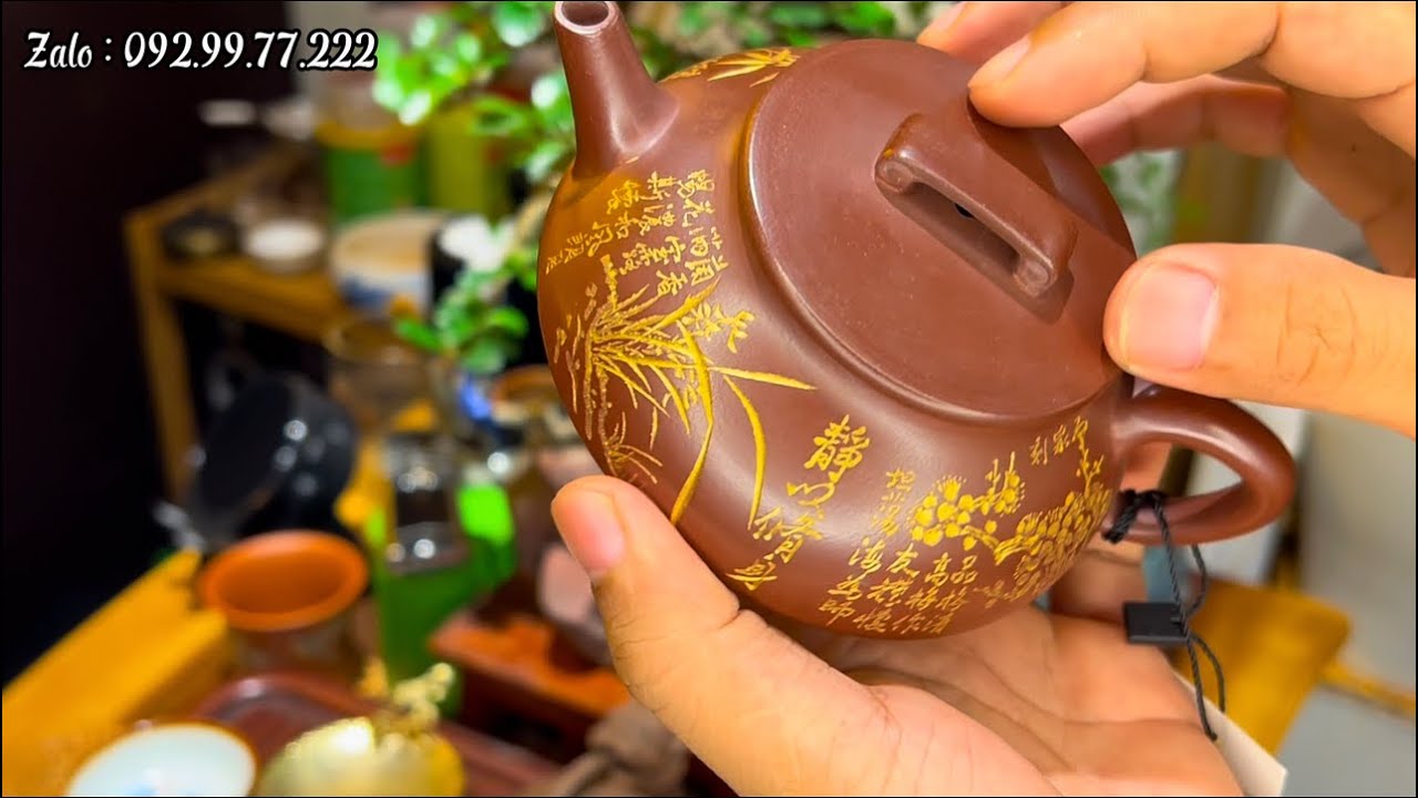 10 tác phẩm ấm tử sa dát vàng 18k phân khúc tầm trung. Zalo 092.99.77.222