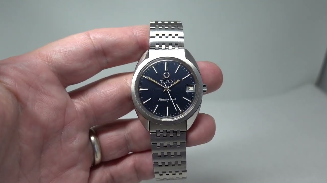 c1976 Titus Tuning Fork men's electronic vintage watch - that used Omega parts!  Model 9037