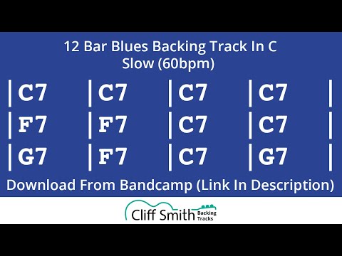 C - Slow 12 Bar Blues Backing Track (60bpm)