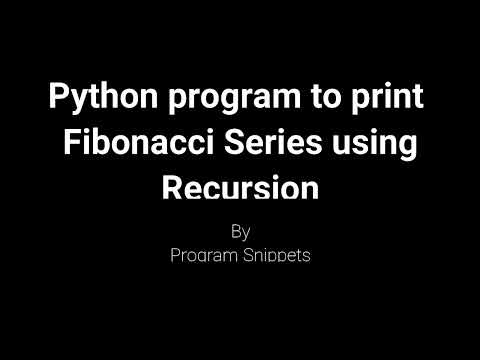 Python Program to print Fibonacci series using Recursion