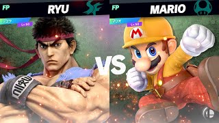 Super Smash Bros Ultimate Amiibo battle Lv 50 Ryu vs Lv 50 Mario
