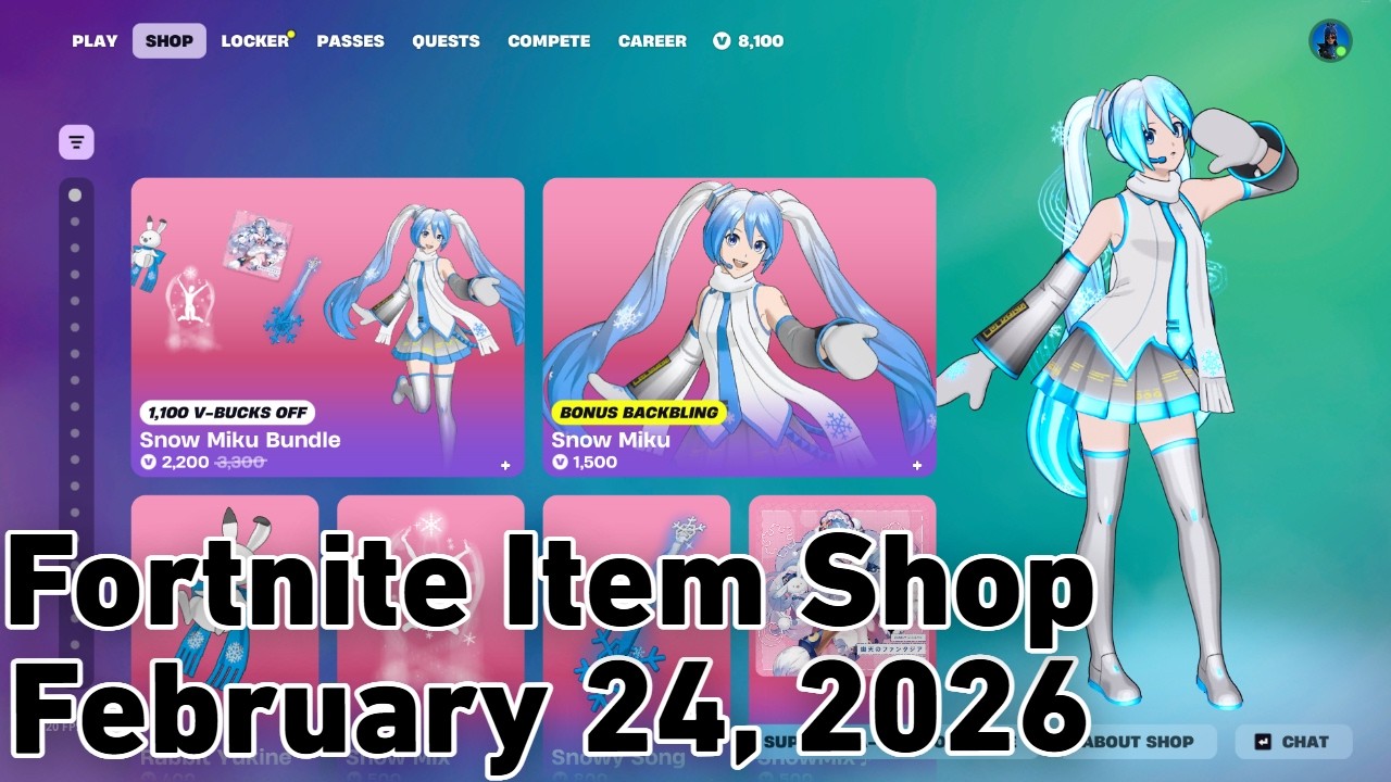 SNOW MIKU COLLAB IS BACK! Fortnite Item Shop