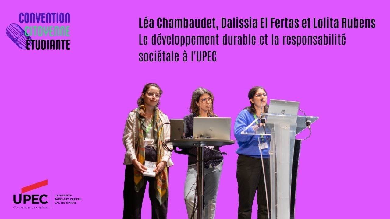 CCE 2024 - Conférence "Le développement durable et la responsabilité sociétale à l'UPEC"