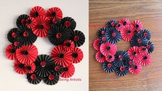 Paper Flower Wall Hanging - Paper Flower  - DIY Wall Decor ideas - Paper Craft