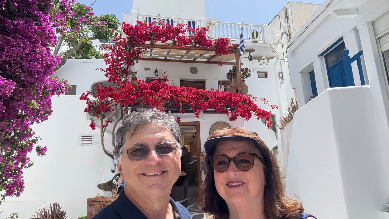 Mykonos, Greece.  Joe Cantu and Terri Cantu
