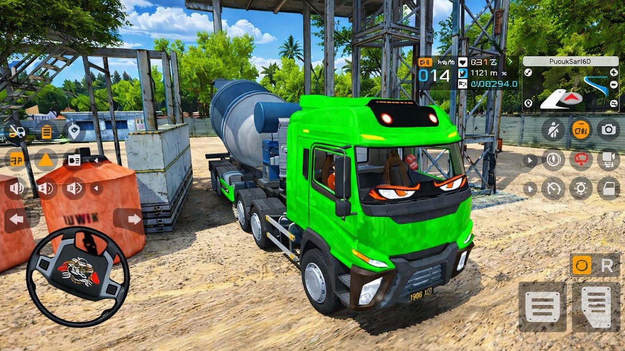 Truck Trailer Molen Hijau Masuk Area Proyek! Siap Cor Beton | Truck Simulator Indonesia