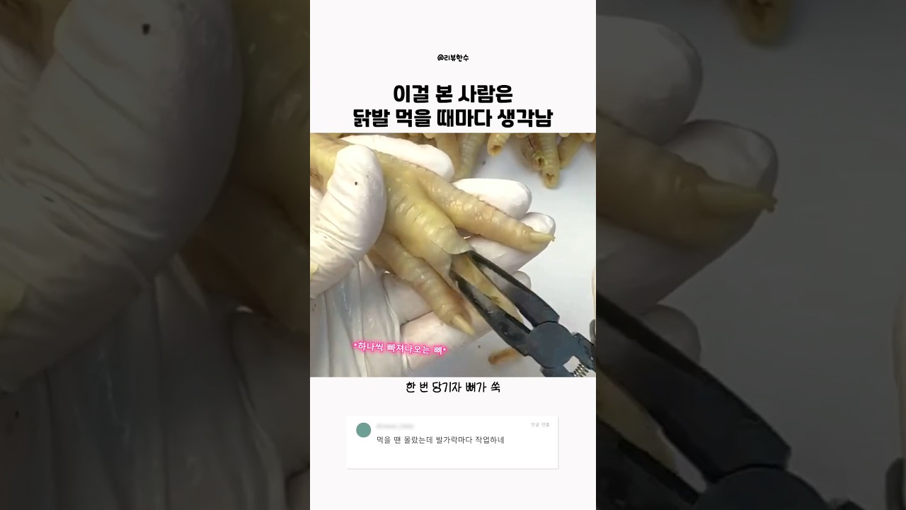 이걸 본 사람은 닭발 먹을 때마다 생각남