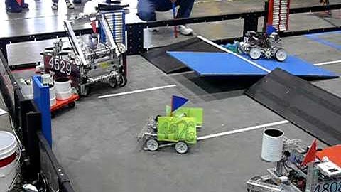 Antipodes (FTC 4529) at 2011 Maker Faire - Balance 2 Robots & Goal