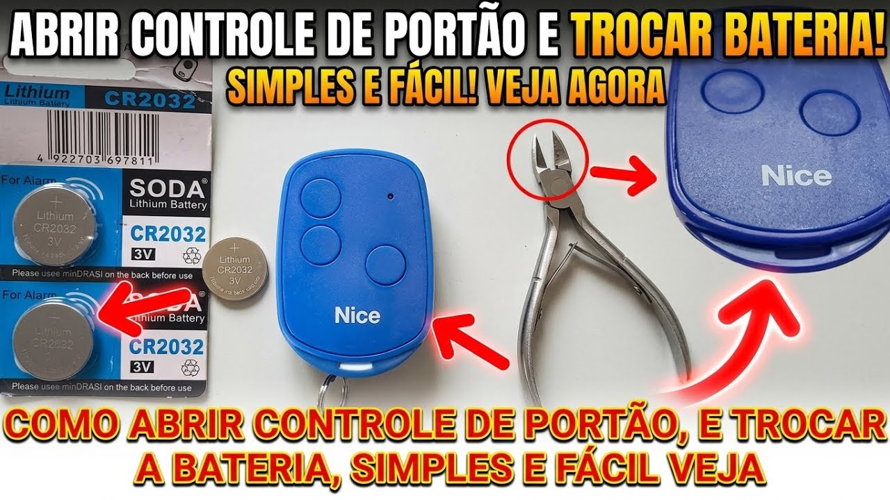 Como abrir controle de port o e trocar a bateria simples e f cil veja