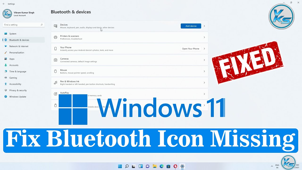 How To Fix Bluetooth Icon Missing From Windows 11 YouTube