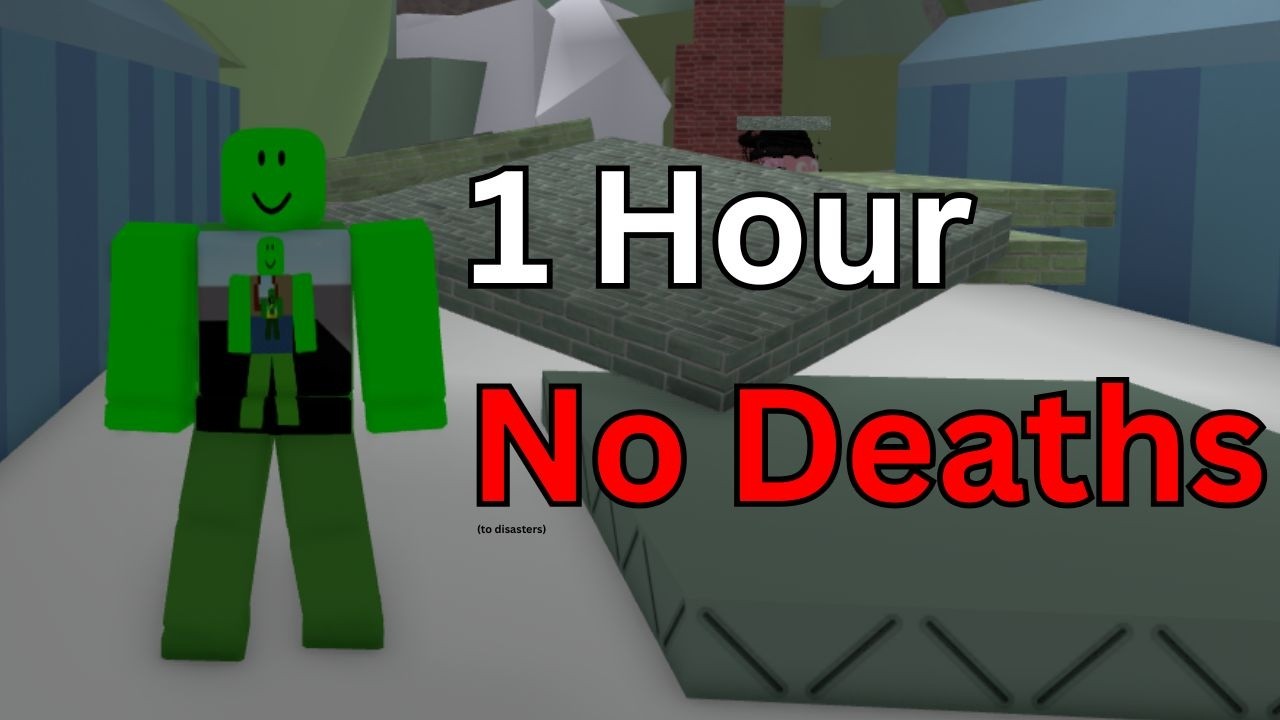 Surviving For One Hour Strait in Natural Disaster Survival (Roblox)