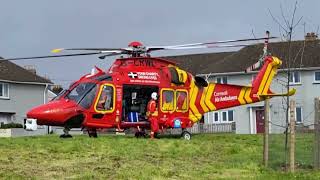 Cornwall Air Ambulance G-CRWL (HLE01) Taking Off At Cremyll Road Torpoint 06/04/24