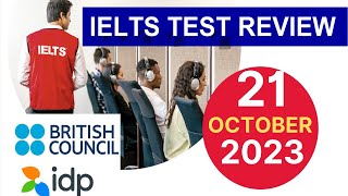 21 October 2023 IELTS Test Review By Asad Yaqub