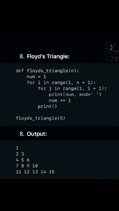 Floyd's triangle pattern #coding #shortvideos #viralvideos #shorts # ...