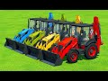 Colours of tractor jcb 3cx tractor excavator transport truck in farming simulator 2022