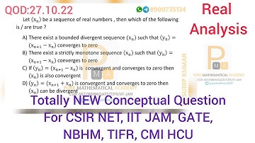 Real Analysis Csir Net Gate Mathematics Solution QOD 27.10.22 l Pure Mathematical Academy l IIT-JAM