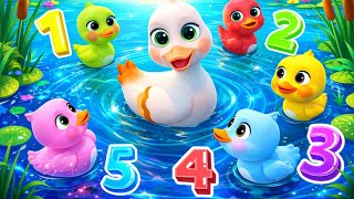 Five little ducks went out one day | Counting ducks for Toddler learning | english rhymes for babies