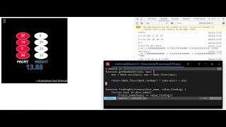 Knapsack Problem using JavaScript (P5 JS) - ONLY DEMO!!