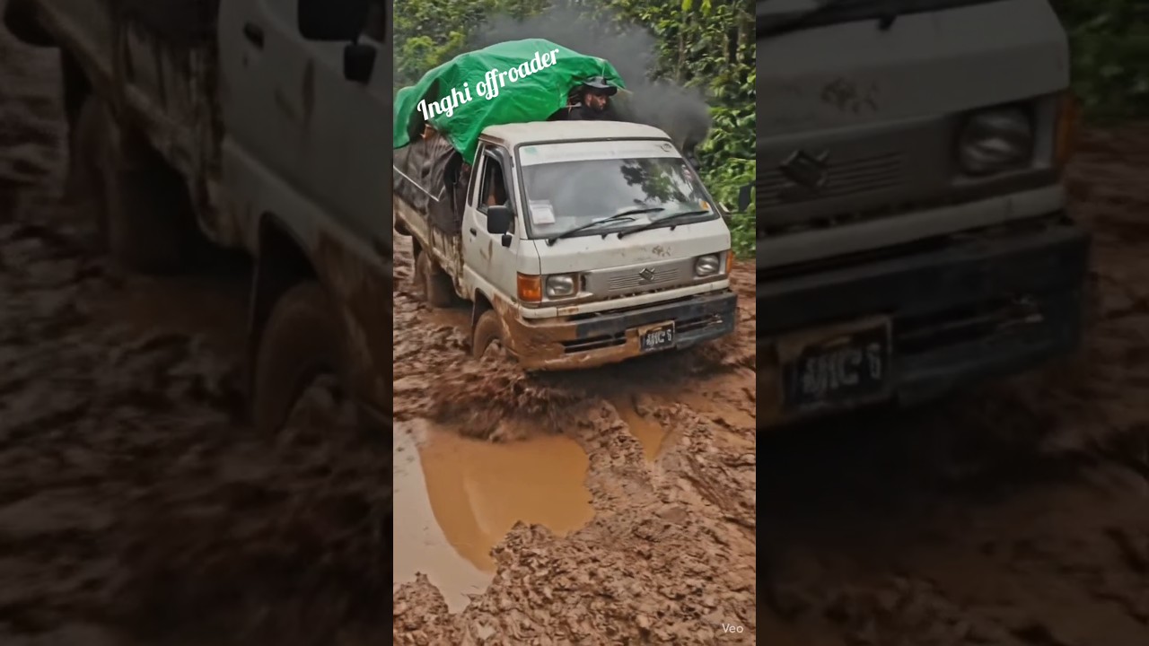 Only Expert Drivers Can Cross This Mud Road 😤 #shortvideo #automobile #offroadtrip #offroad