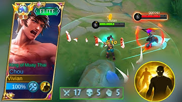 CHOU FLICKER BACK KICK FREESTYLE | BUILD TOP 1 GLOBAL CHOU #MobileLegends