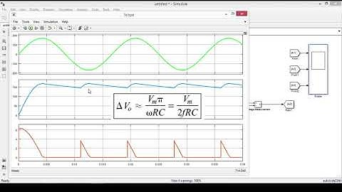 Single phase Full Wave uncontrolled rectifier with C filter Matlab Simulink